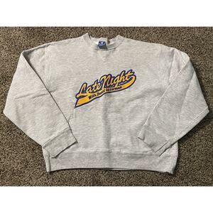 Vtg Late Night with David Letterman Gray sweatshirt Champion Size XL See Measure